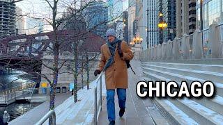 Chicago Freezing  Downtown Walking Tour On Thursday | January 9, 2025 | 4K Video