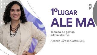 ALEMA: Adriana Jardim, aprovada em 1° lugar para Téc. de Gestão Administrativa – Administração