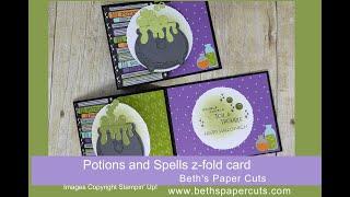 Potions and Spells z-fold card ~ Beth's Paper Cuts