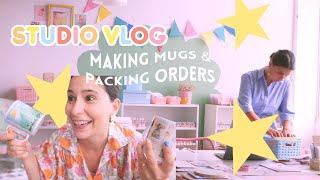 studio vlog  Making MUGS and SOCKS, packing orders and sending SUBSCRIPTION BOXES!