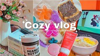 Cozy Asthetic vlog | Asthetic vlog indian  | unboxing, skincare, claw clips 