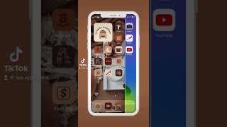 autumn aesthetic homescreen ; beige, brown, burgundy app icons 