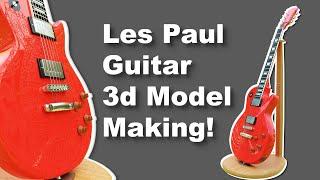 Blender 2.8 - Guitar 3d Model | Modeling, Sculpting and Texturing (timelapse)