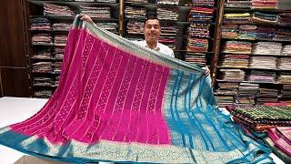 Bangalore Malleshwaram Raw Silk,Semi Kanjivaram & Semi crepe sarees.Single saree courier avail.