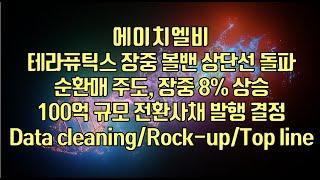[ 주식 ] 에이치엘비, 테라퓨틱스 장중 볼밴 상단선 돌파, 순환매 주도, 장중 8% 상승100억 규모 전환사채 발행 결정(Data cleaning/Rock-up/Top line)