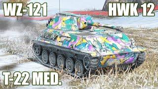 T-22 Med., WZ-121 & HWK 12 ● WoT Blitz Replays