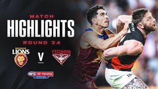 Brisbane Lions v Essendon Highlights | Round 24, 2024 | AFL