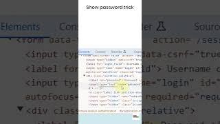 How to show saved passwords using inspect element! #browser #tricks