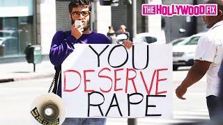 Amber Rose's Slut Walk Gets Crashed & Protested By A Pro-Rape Activist In Downtown Los Angeles, CA