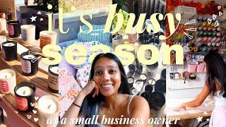 preparing for fall market season as a small business owner // candle making, sewing, vlog