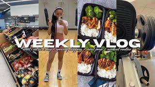 WEEKLY VLOG |  what i eat in a day, workout routine, meal prep, grocery shopping & more!