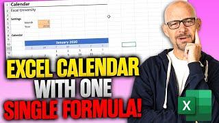 How to make an Excel Calendar with one single formula!