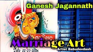 GANESHJAGANNATH Marriage Art/Wedding Wall Painting/New Design Saadi Painting/Artist Babudevdash #16