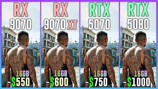 RX 9070 vs RX 9070 XT vs RTX 5070 vs RTX 5080 - Test in 25 Games