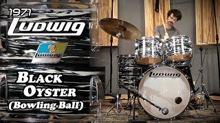 '71 Ludwig Drum Kit - Black Oyster Bowling Ball