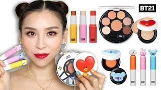 Trying BTS Makeup (BT21 X VT Cosmetics)  or 