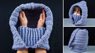 Simple crochet balaclava/snood/scarf easily for beginners!!