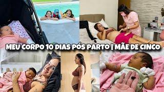 10 DIAS PÓS PARTO | UMBIGO CAIU | COLOQUEI TAPPING | NADANDO NA PISCINA DE CASA PELA 1° VEZ