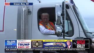 TRUMP RIDING IN A GARBAGE TRUCK TO TONIGHT'S RALLY