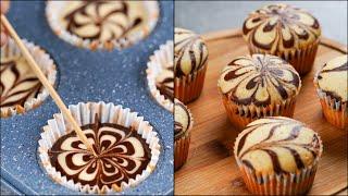 MARBLE CUPCAKES RECIPE | SUPER SOFT & FLUFFY MARBLE CUPCAKE RECIPE | CHOCOLATE SWIRL CUP CAKE RECIPE