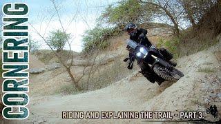 Cornering with my adventure bike - on a short exercise track - and explaining how