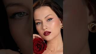 Подробный туториал на трендовый макияж в цвете бургунди  #makeup