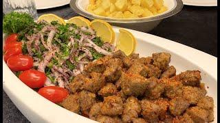 ALBANIAN-STYLE LIVER (ARNAVUT CİĞERİ): SPICY FRIED LIVER WITH FRIED POTAO AND ONION GARNITURE