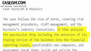 The Fall of Enron Case Solution & Analysis Caseism.com