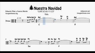 Nuestra Navidad Partitura de Viola con Notas