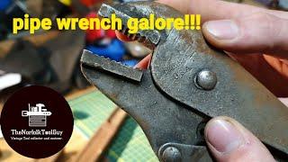 Massive pipe wrench tool haul, aka a hand tool Restoration haul  Waffling on warning!!!!