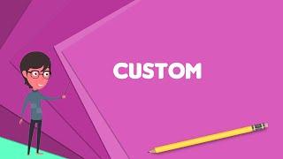 What is Custom (law)? Explain Custom (law), Define Custom (law), Meaning of Custom (law)