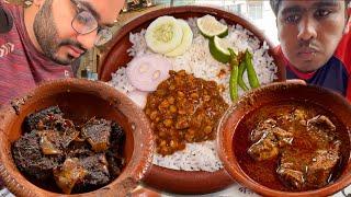 Eating Lunch(Rice & Meat Curry/Mezbani Gosht, Kala Bhuna, Chonar Daal) With Friends at Chittagong