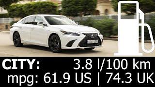 Lexus ES 300h 2024 CITY fuel consumption economy real test mpg l/100 km urban hybrid hev traffic jam