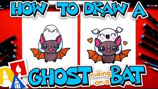 How To Draw A Ghost Riding On A Bat