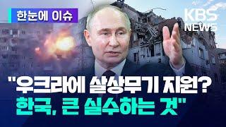 "우크라이나에 무기 공급 재검토" 한국 발표에 푸틴, "살상무기 지원은 큰 실수" - [한눈에 이슈] / KBS 2024.06.21.