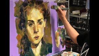 Acrylic Portraits demonstration with Hash