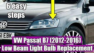 TUTORIAL: How to change / replace VW Passat B7, CC (2012-2016) Low Beam Dipped Light Headlight Bulb