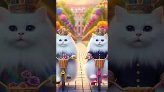 Roy al Cats on a Bicycle Ride! ‍️ #short #viralvideo #cat #cutecat #youtubeshorts #royalcat #ai