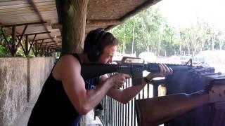 Firing an M16 at the Chu Chi Tunnels - Vietnam