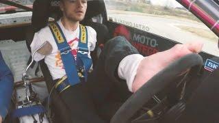 Professional Drifter Races With Feet