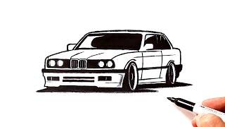 How to draw a BMW car | BMW drawing