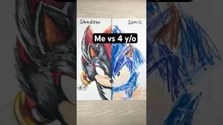 Drawing battle with 4 y/o  Shadow (me) vs Sonic(4 y/o)