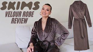 SKIMS VELOUR ROBE REVIEW *try on*