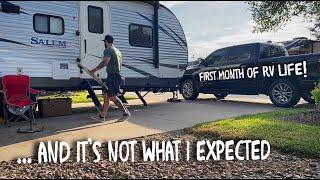 My First Month of RV Living! // How it's Going and How I Got Here! Lakeview RV Resort Houston,Texas