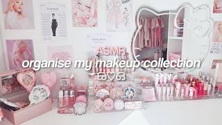 organise ALL my makeup with me 🩷 ASMR + vanity tour 