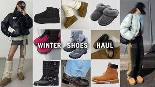 Haul 겨울신발 13가지 추천 UGG 어그플랫폼미니•어그슬리퍼•패딩부츠•팀버랜드•겨울 운동화 추천•어그부츠 코디•겨울부츠•ugg platform mini