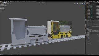 #3Dдиорама Работа над окружением. Паровоз для шахты #3 #blender №3 Блокинг