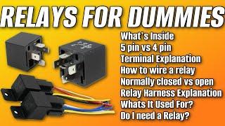 Automotive Relays For Dummies | 85 86 87 87a 30 | How To Wire A Relay | 5 Pin vs 4 Pin | Look Inside