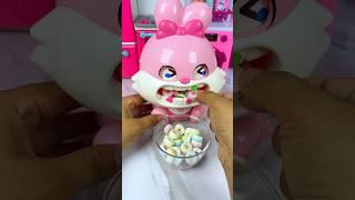 Satisfying With Unboxing Miniature Cute Pink Rabbit Set Toys, Eating Candy Bottle Milk, ASMR Videos