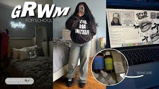 GRWM: first day back to school *after winter break* | chitchat, morning routine, outfit + more